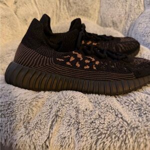 Yeezy Black and Pink Knit Sneakers